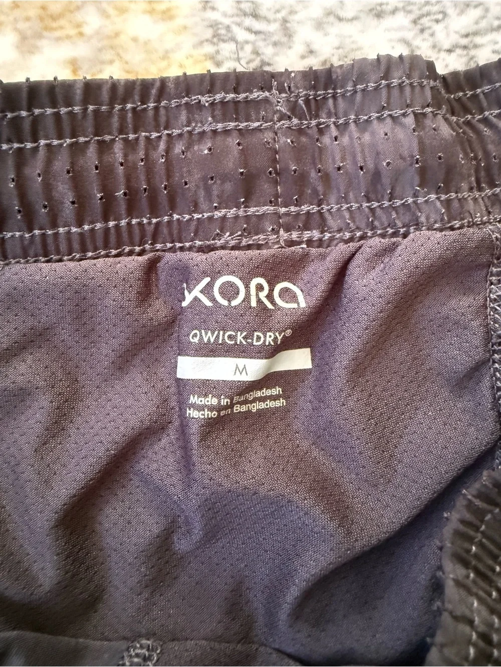 Men’s Athletic Shorts M Black Camo Lined Gym Running Workout Quick Dry